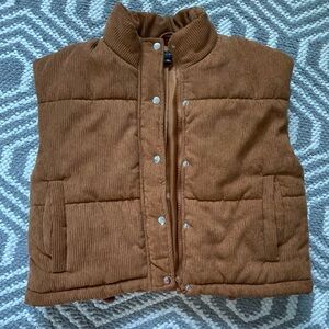 Brown puffer vest
